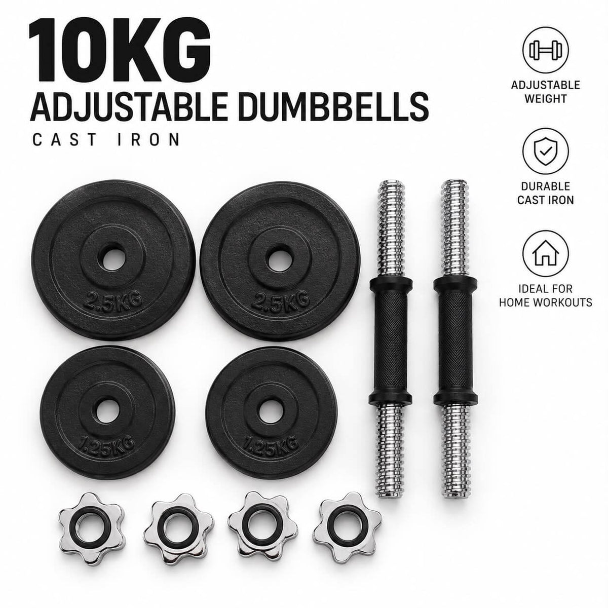 Pulse USA 10kg Adjustable Dumbbells