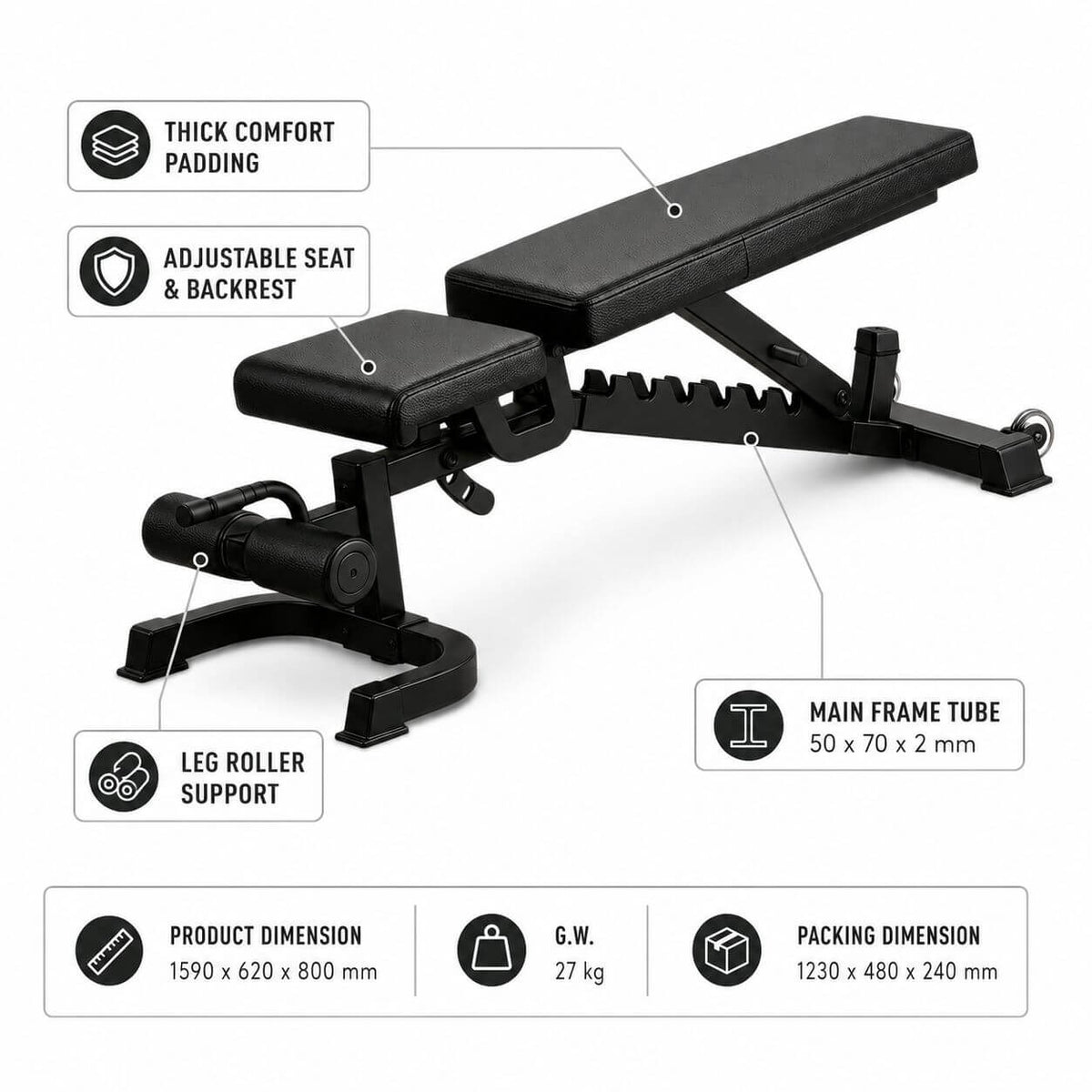 Pulse USA FID Adjustable Bench V2