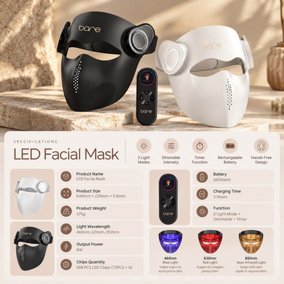 Bare Red Light Therapy Pro LED Facial Mask