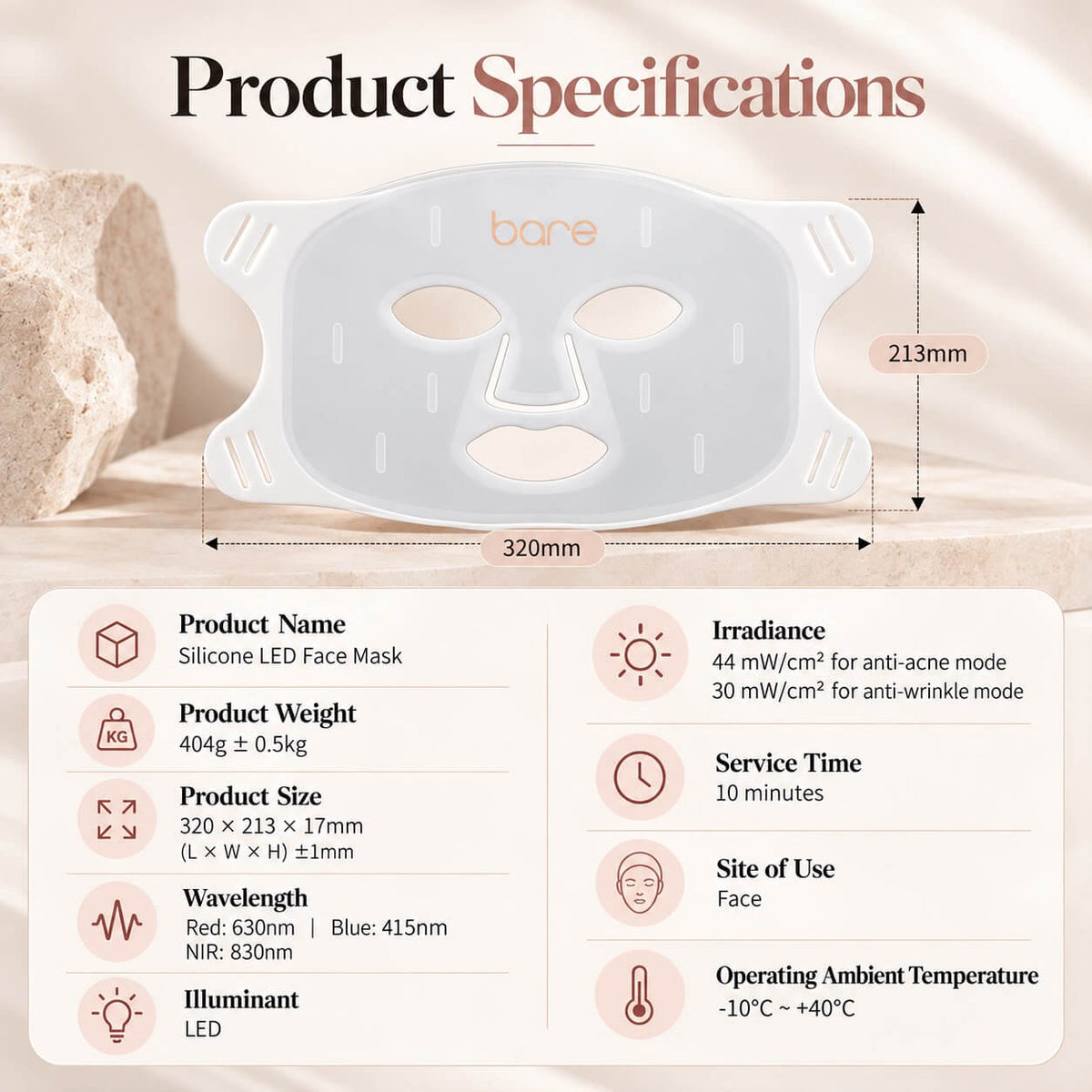 Bare Lumina LED Red Light Therapy Mask